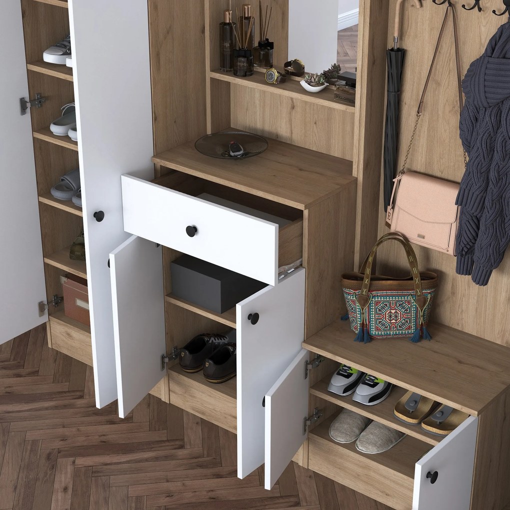 Cabide P6 – Nogueira e Branco – 179,4x182,8x35,5 cm