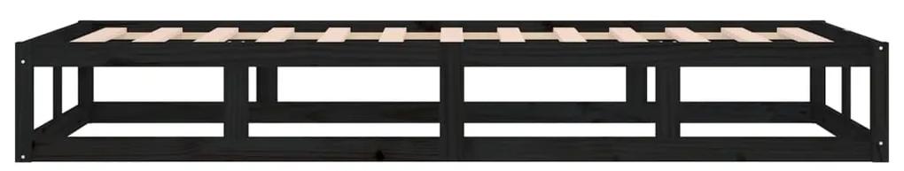 Estrutura de cama solteiro 90x190 cm 3FT madeira maciça preto