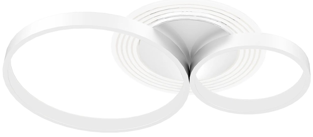 HOMCOM Candeeiro de Teto LED 40W Candeeiro Moderno com Iluminação LED 3000K/4000K/6500K 59x38x7,4 cm Branco | Aosom Portugal