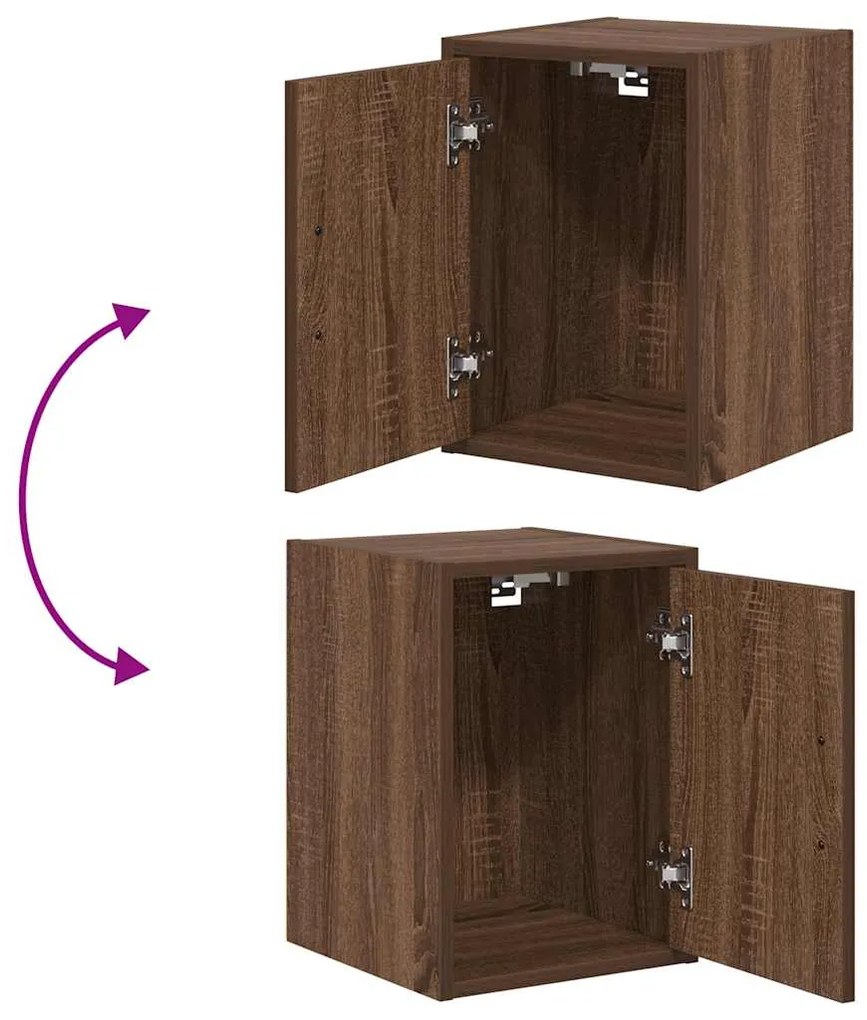 Armários de garagem 2pcs derivados de madeira carvalho castanho