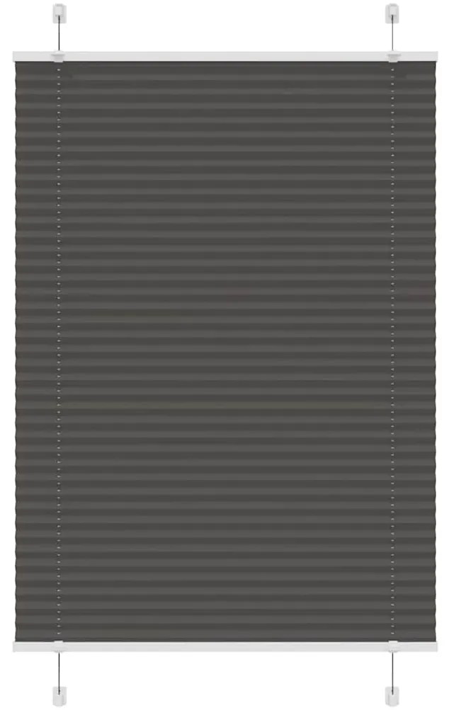 vidaXL Preto Plissada Cega 90x100 cm Largura Tecido 89,4 cm Poliéster