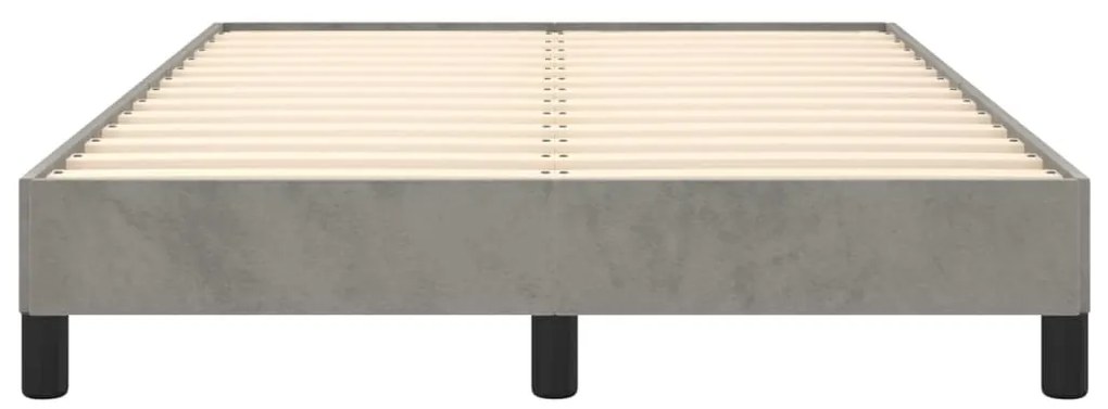 Estrutura de cama sem colchão cinza claro Veludo