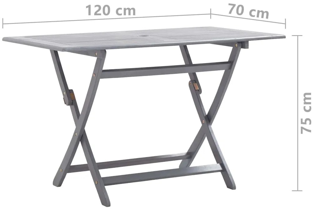 7 pcs conjunto de jantar jardim madeira acácia maciça cinzento