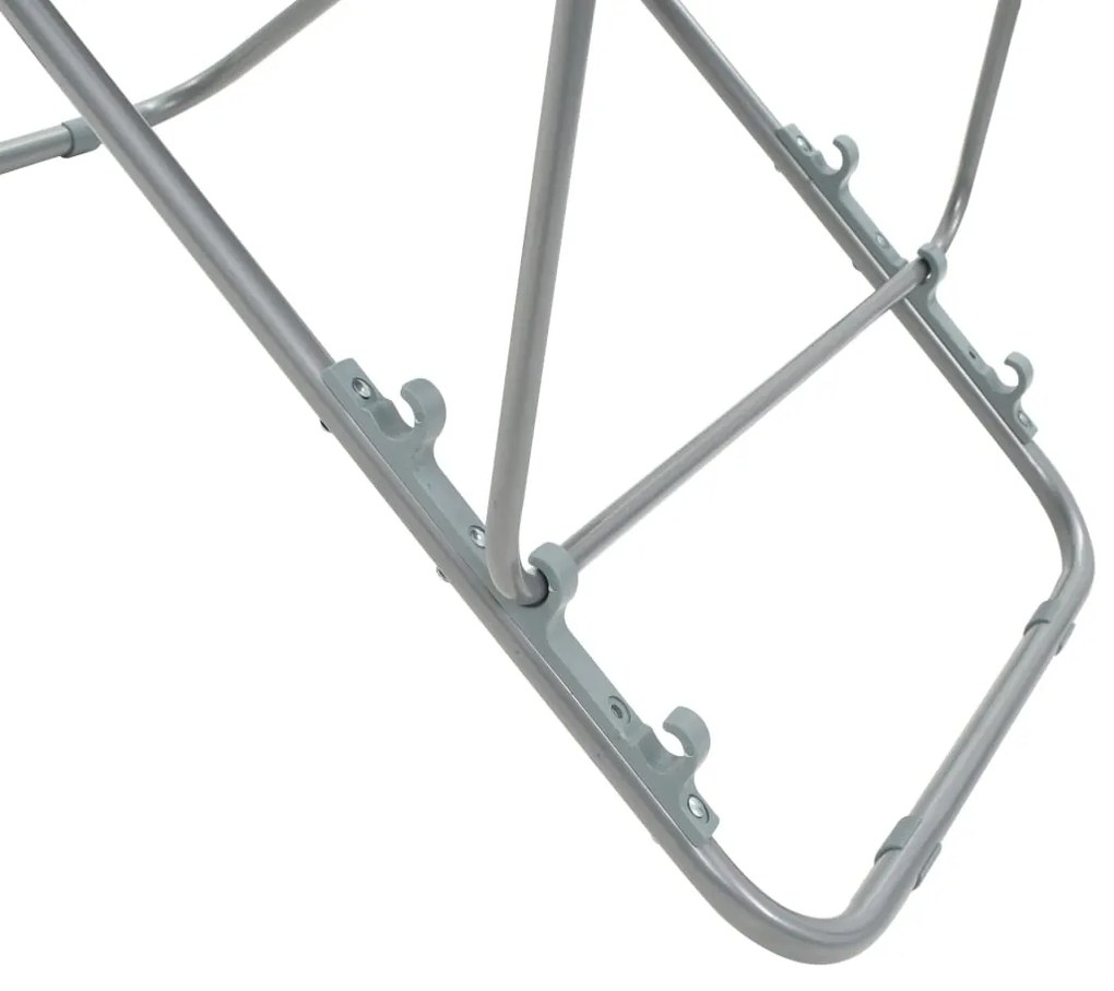 Cadeiras de praia dobráveis 2 pcs aço e tecido oxford cinzento