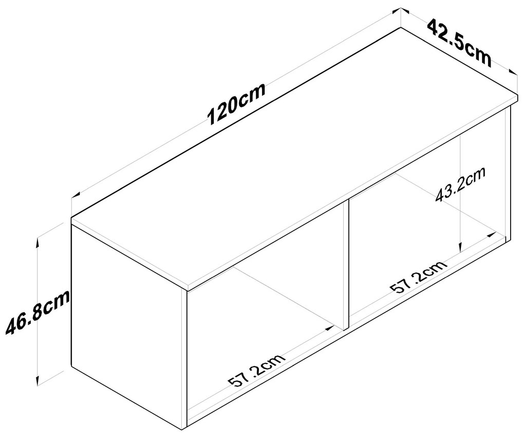 Armário Multiusos BA120 – Nogueira e Branco – 120x46,8x42,5 cm