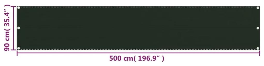 Tela de varanda 90x500 cm PEAD verde-escuro