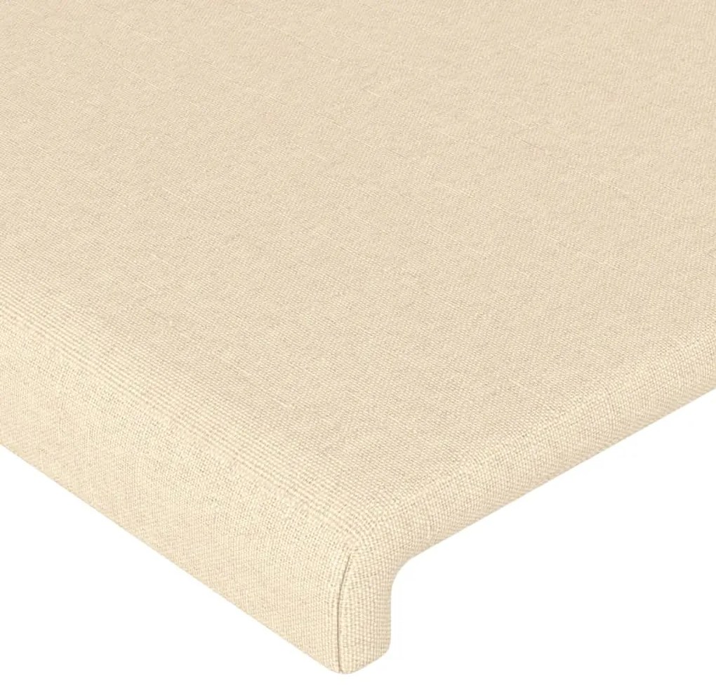 Cabeceira de cama c/ luzes LED tecido 163x16x78/88 cm cor creme