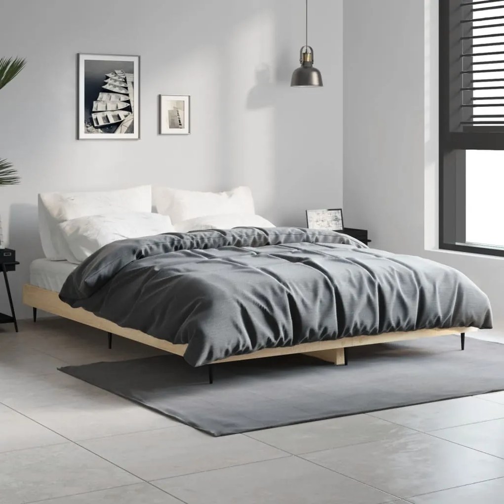 Estrutura cama s/ colchão derivados de madeira carvalho sonoma