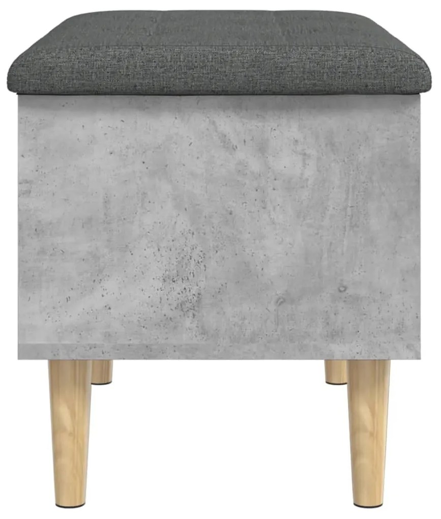 Banco de arrumação 62x42x46cm derivados madeira cinza cimento
