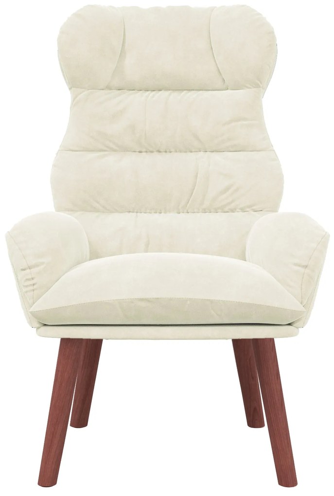 Poltrona Relaxante em Veludo Creme