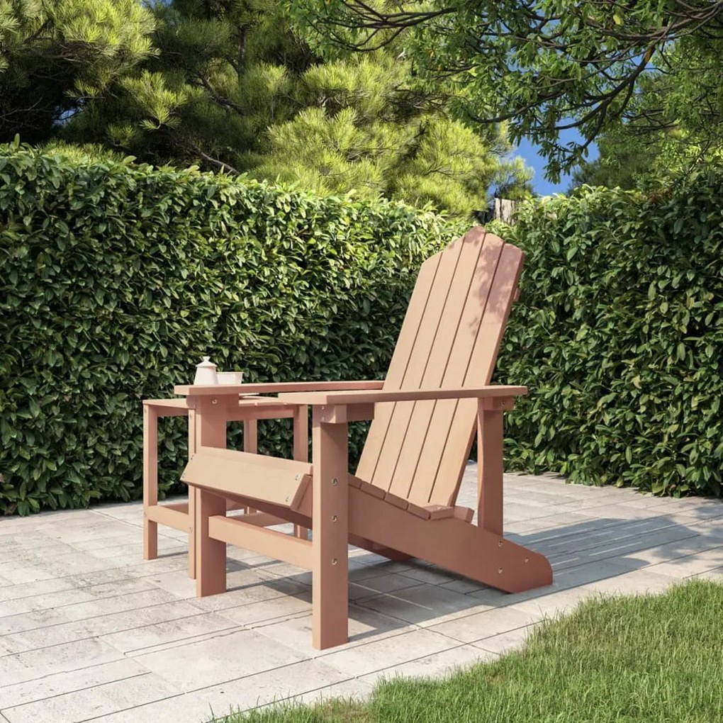 vidaXL Cadeira de jardim Adirondack PEAD castanho