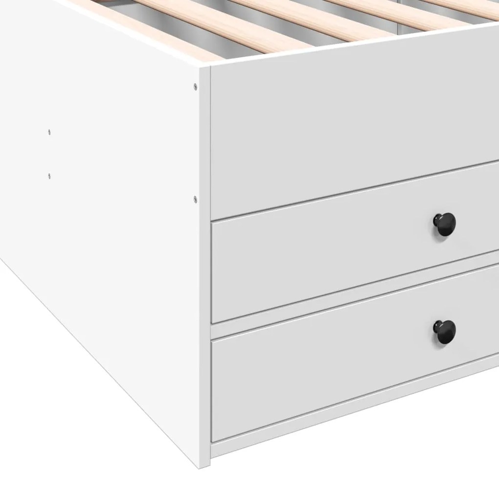 Sofá-cama com gavetas sem colchão 75x190 cm branco