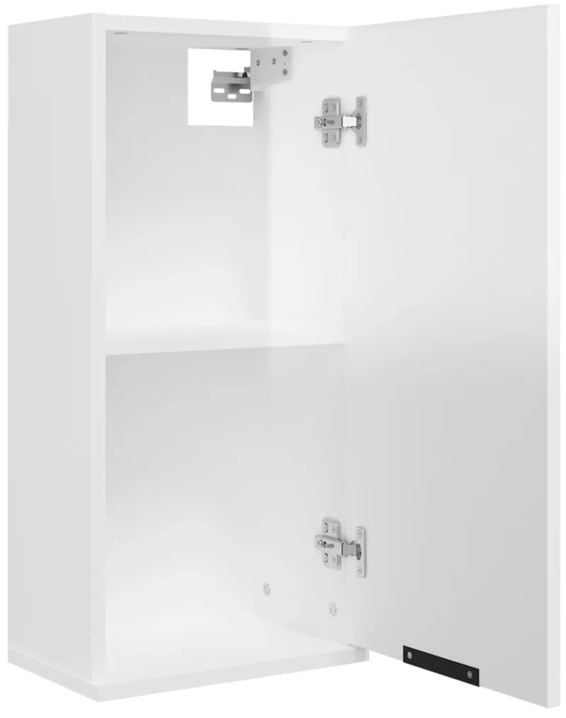 Armário de parede casa de banho 32x20x67 cm branco brilhante