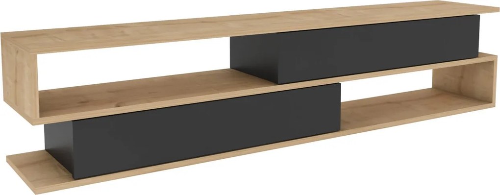Móvel TV Cortez – Carvalho e Antracite – 160 cm x 35,3 cm x 38,6 cm