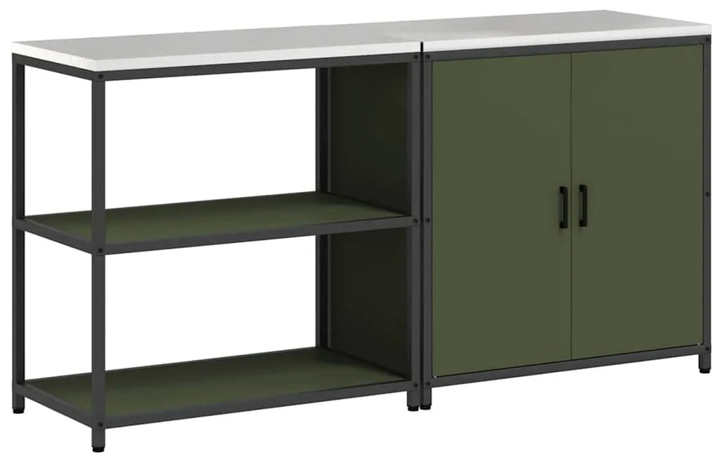 Conjunto de Armazenamento de Cozinha 2 pcs Verde Oliva