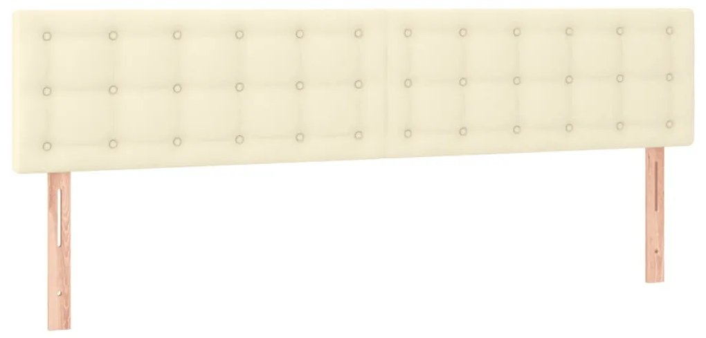 Cabeceira de cama c/ LED 180x5x78/88 cm couro artificial creme