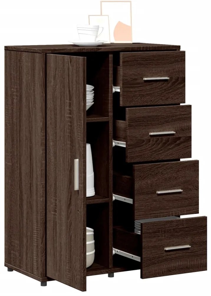 Aparadores 2 pcs 60x31x84cm derivados madeira carvalho castanho