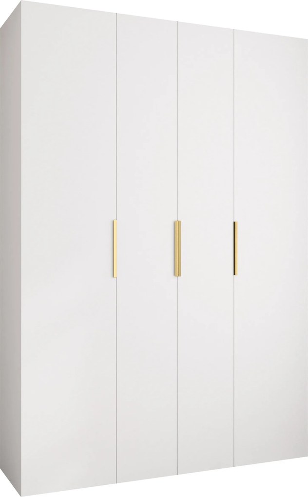 Roupeiro Hartford 574, Dourado, Branco, 246x170x52cm, 150 kg, Portas para roupeiro: Com dobradiças, Número de prateleiras: 16, Número de prateleiras: 16