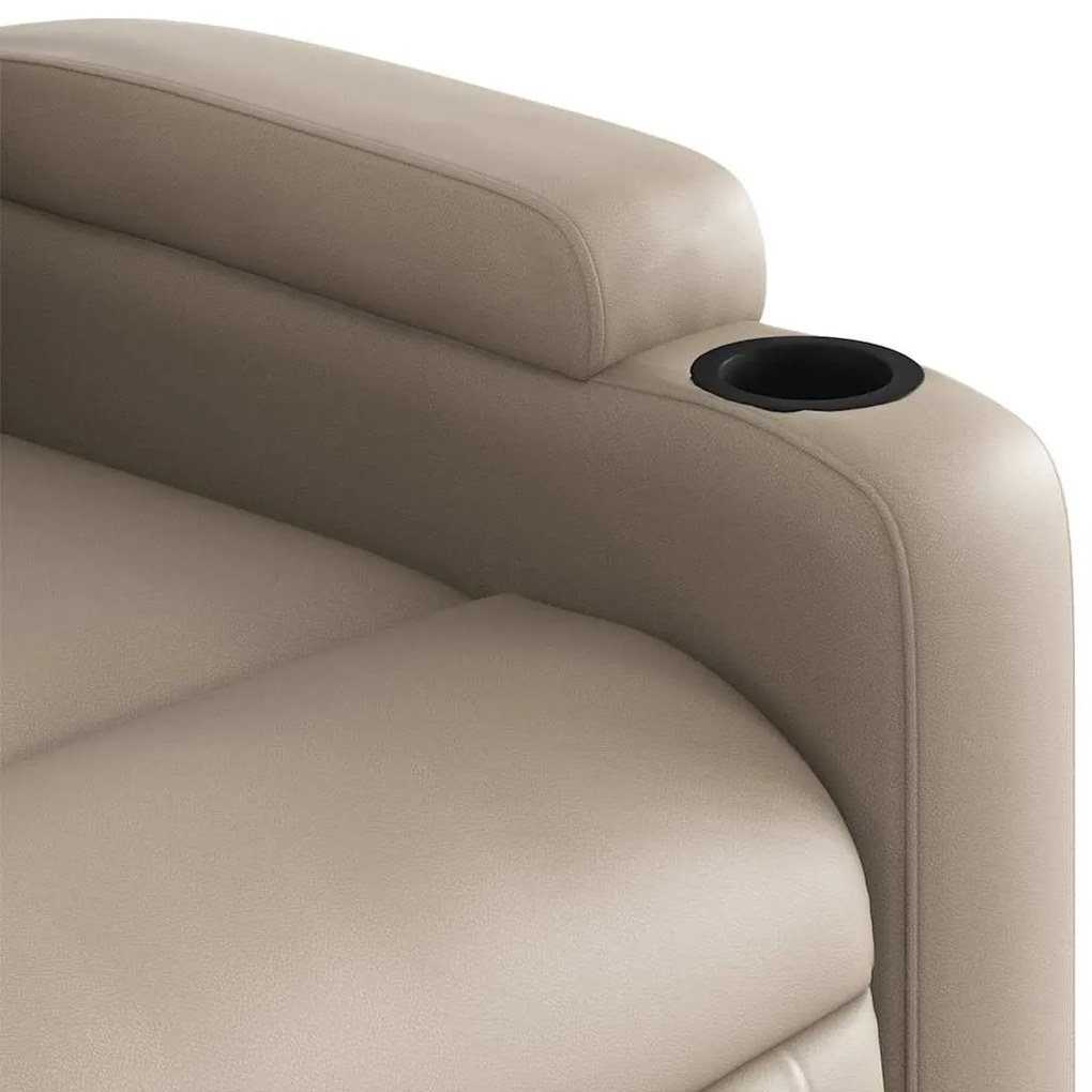Poltrona de massagens reclinável couro artificial cappuccino