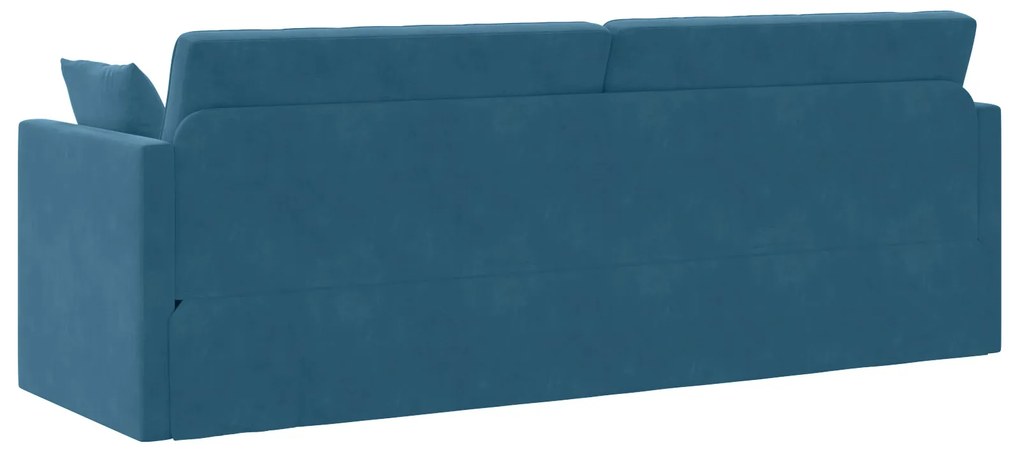 Sofá Cama 2 em 1 Azul 213x144x60 cm Veludo
