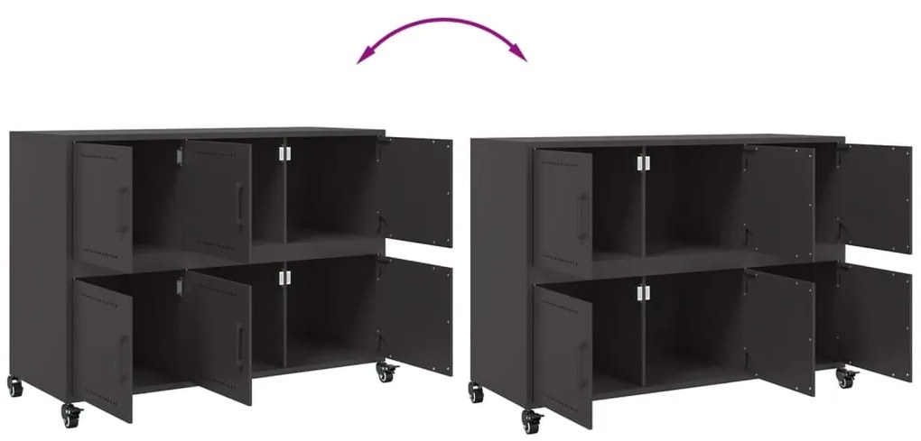 Aparador 100,5x39x72 cm aço preto