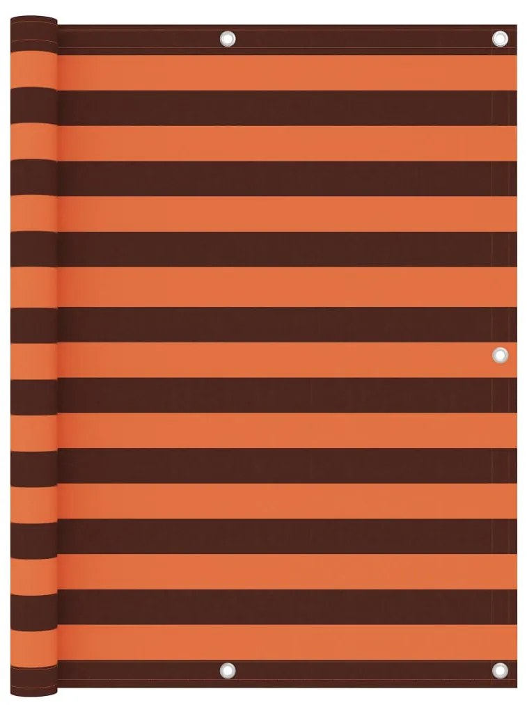 vidaXL Tela de varanda 120x400 cm tecido Oxford laranja e castanho