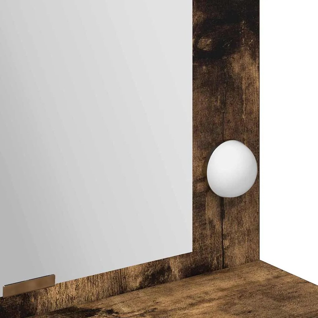 Mesa de Maquiagem vidaXL com Luzes LED em Carvalho Fumado 100x41x135 c