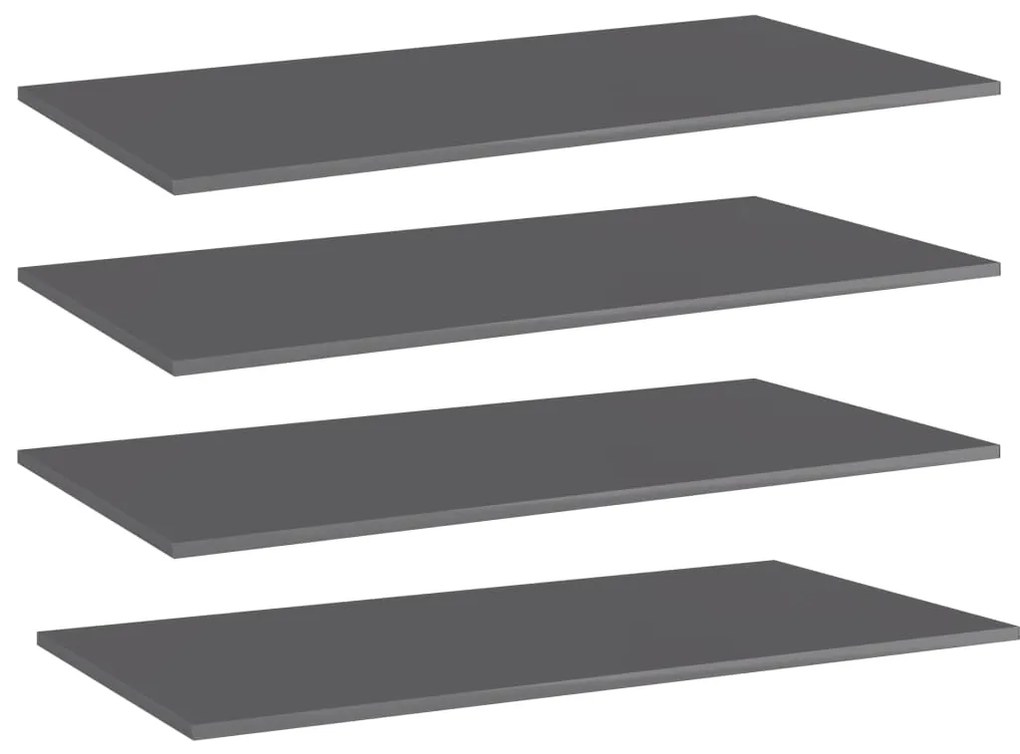 vidaXL Prateleiras estante 4pcs 80x20x1,5cm contrapl. cinza brilhante