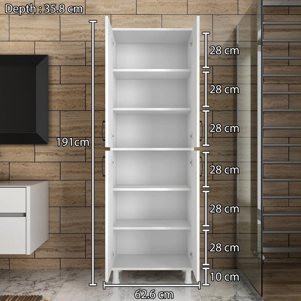 Armário Multiusos M4 – Branco – 62,6 cm x 191 cm x 35,8 cm