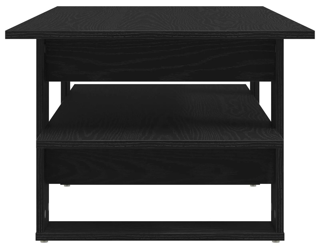 Mesa de Centro vidaXL Preto Carvalho 102x55x42 cm Madeira de Engenhari