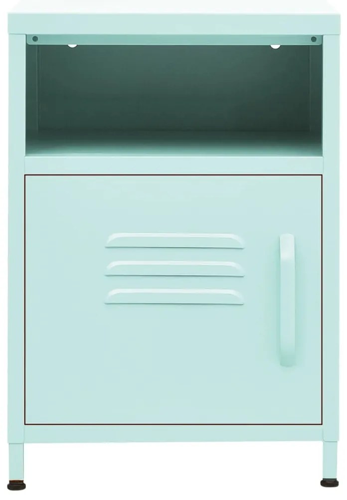 Mesa de cabeceira 35x35x51 cm aço verde-hortelã
