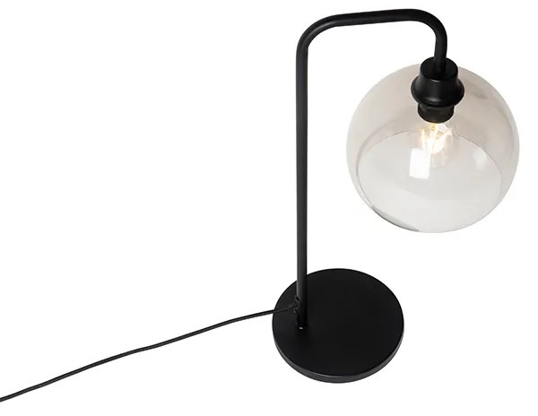 Candeeiro de mesa moderno preto com cúpula fumê - Maly Moderno