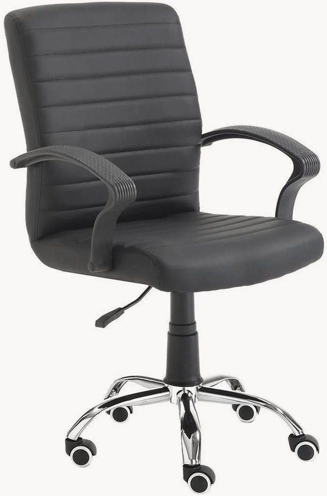 Cadeira de escritório em couro sintético regulável em altura Pany