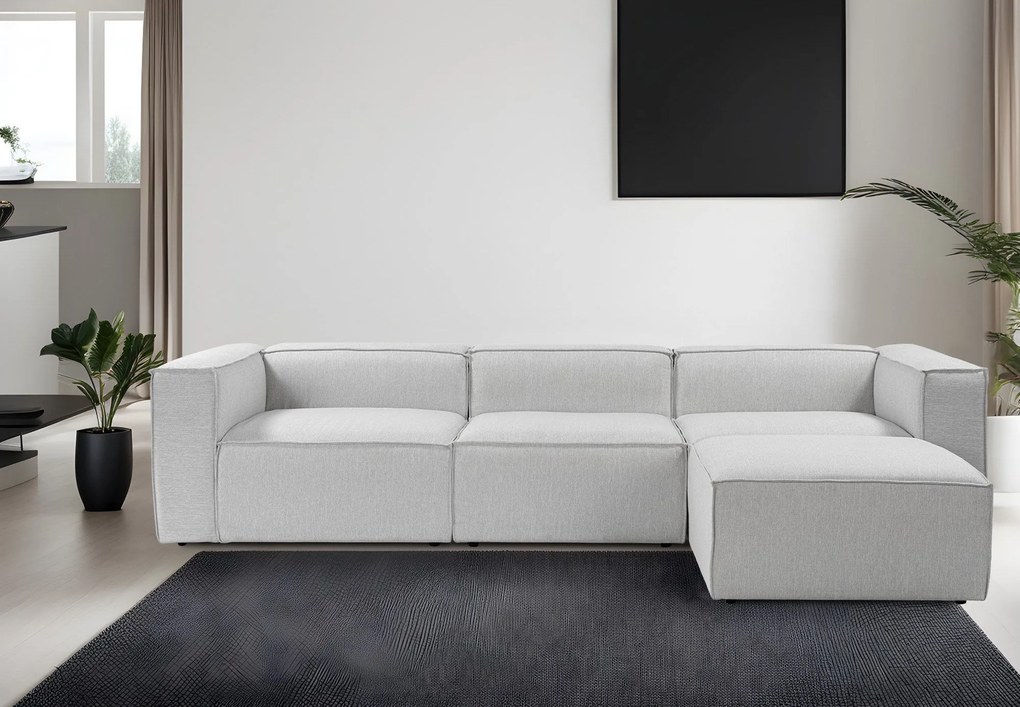 Sofá de Canto Fora – Cinzento – 297x66x190 cm