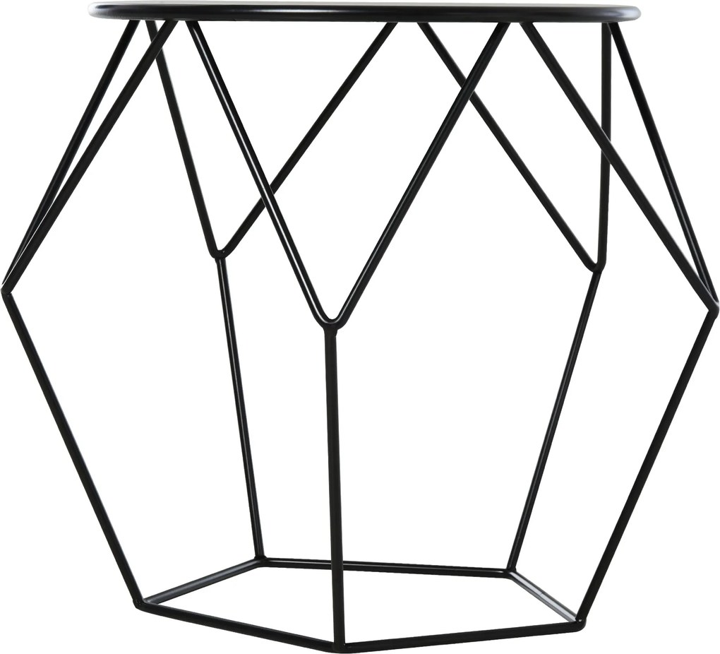 Mesa de Centro de Metal Estilo Moderna Mesa de Apoio Redonda para Sala
