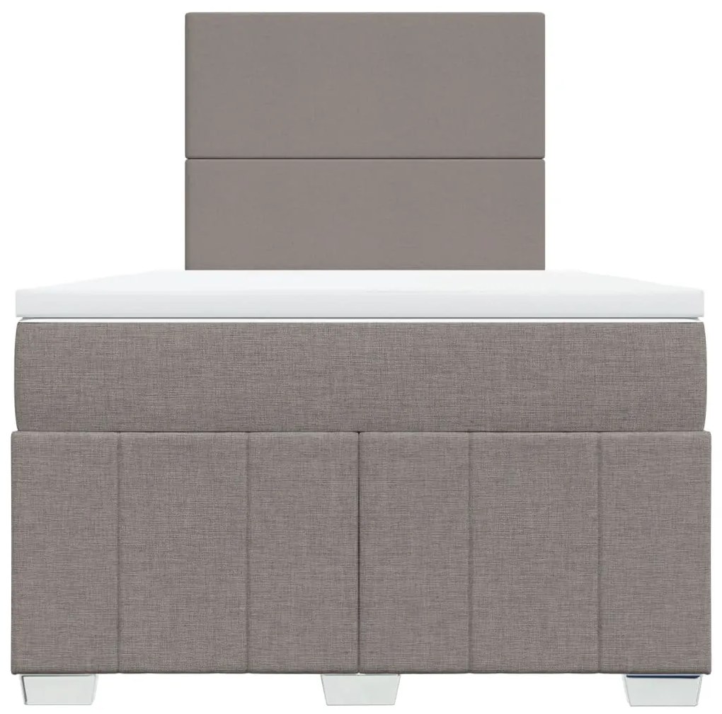 Cama boxspring c/ colchão 120x190cm tecido castanho-acinzentado