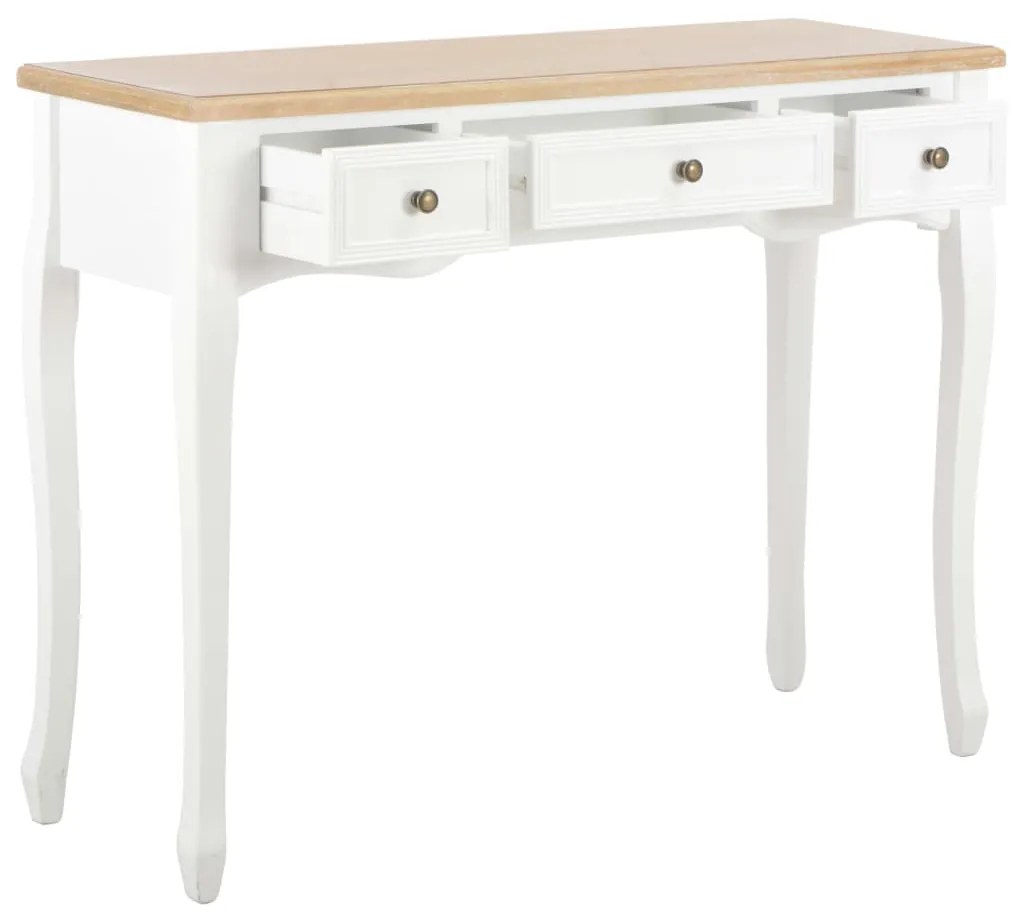 Toucador/mesa consola com 3 gavetas branco