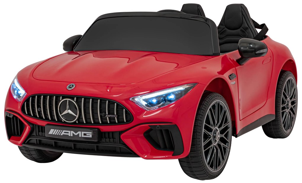Carro elétrico para Crianças 12V 4x4 Mercedes Benz AMG SL63, Rodas Espuma EVA, Assento couro ecológico Vermelho