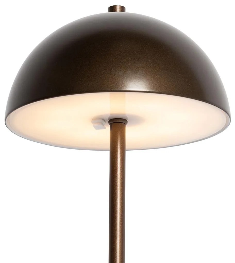 Conjunto de 2 Candeeiros de Mesa para Exterior Bronze Escuro Recarregáveis Incl. LED Regulável em 3 Níveis - Keira