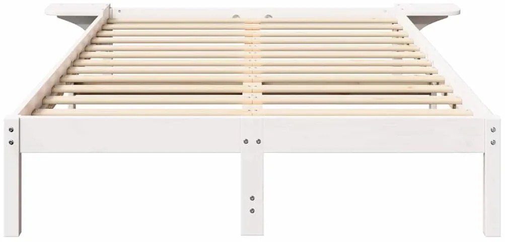 Estrutura de cama com mesas de cabeceira Branco 140 x 190 cm