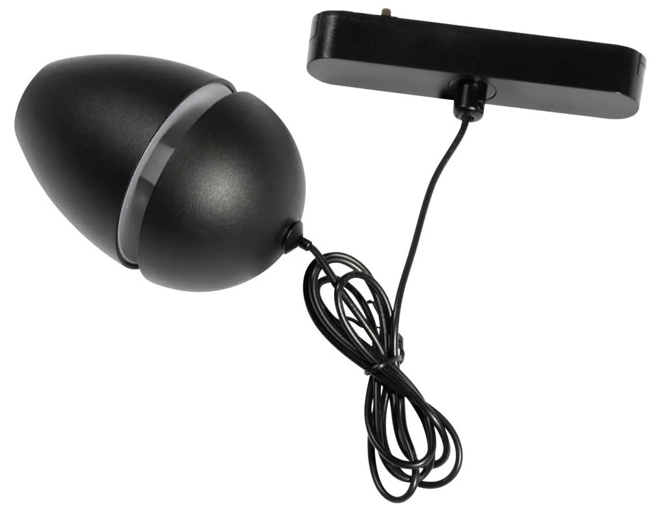 Candeeiro suspenso preto moderno para sistema de calha monofásico incluindo LED - Magnetic Eggy