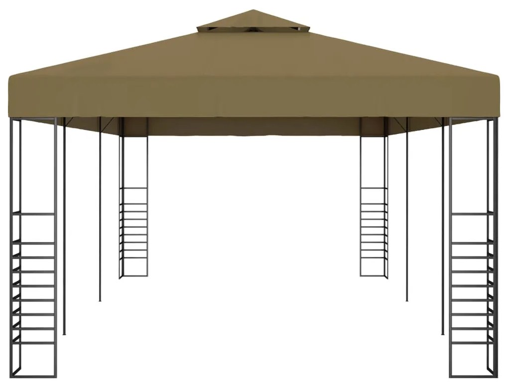 Gazebo 6x3x2,7 m 180 g/m² cinzento-acastanhado
