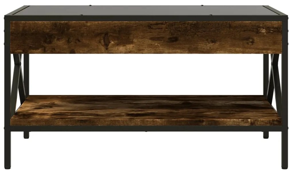 Mesa de centro luzes LED Infinity 70x50x38 cm carvalho fumado