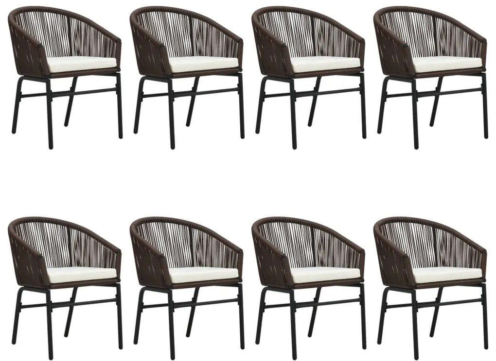 9 pcs conjunto de jantar para jardim castanho