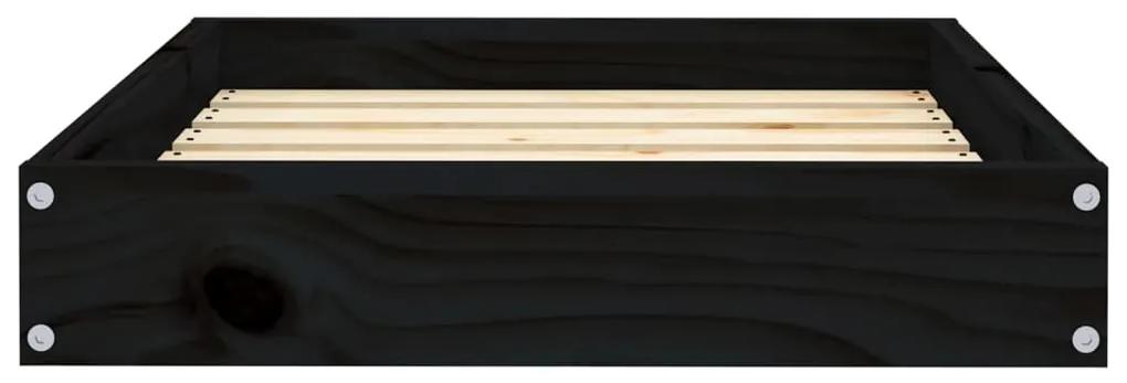 Cama para cães 61,5x49x9 cm madeira de pinho maciça preto