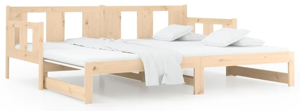 Estrutura sofá-cama de puxar 2x(90x200) cm madeira pinho maciço