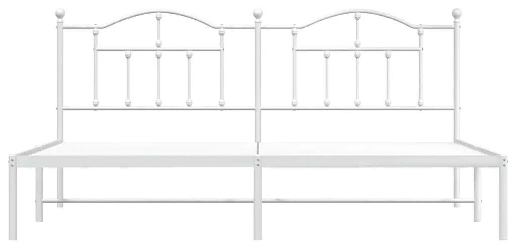 Estrutura de cama com cabeceira 193x203 cm metal branco