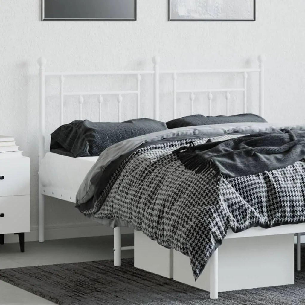 Cabeceira de cama 140 cm metal branco