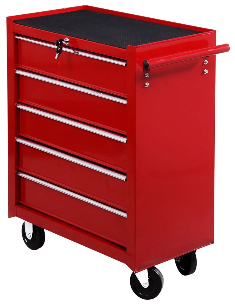 ® Carro de Ferramentas Vermelho Aço 67.5x33x77 cm