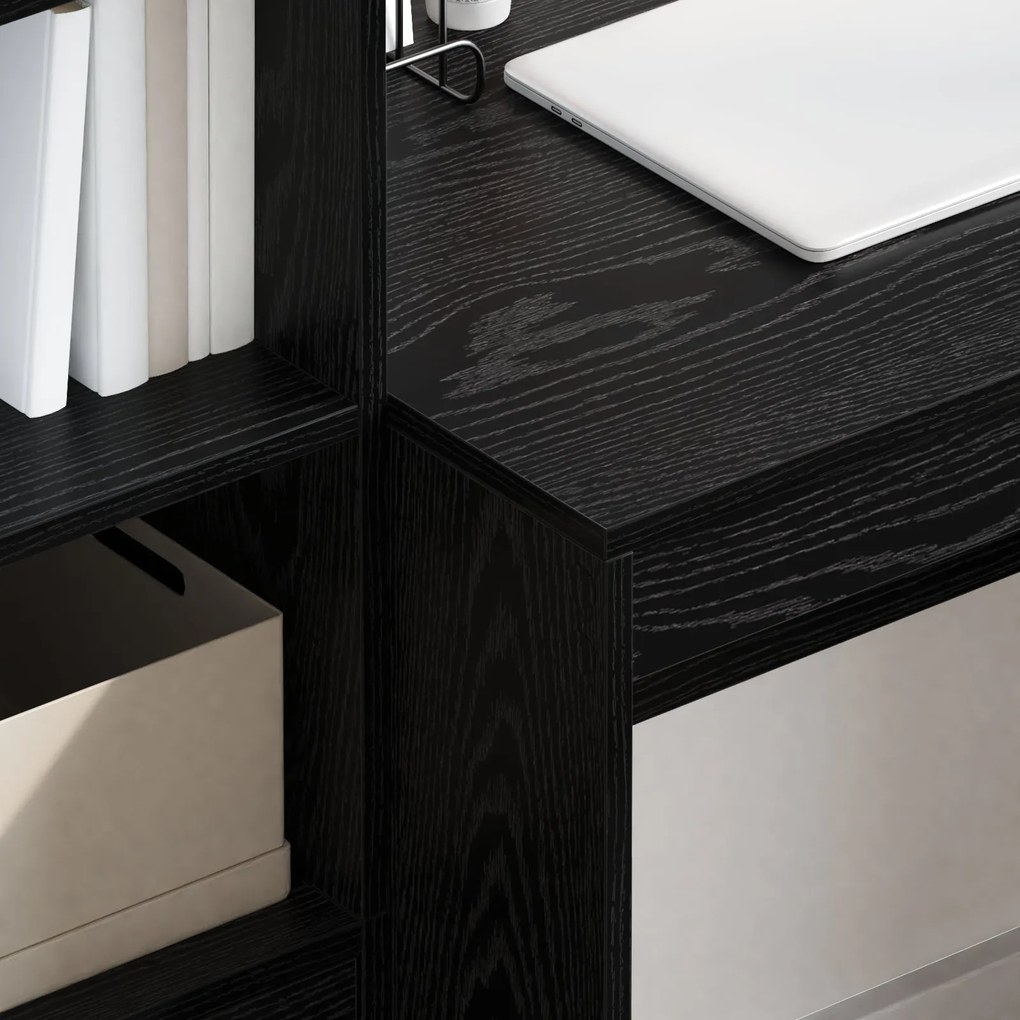 Mesa Carvalho Preto 80x50x76 cm Madeira engenheirada